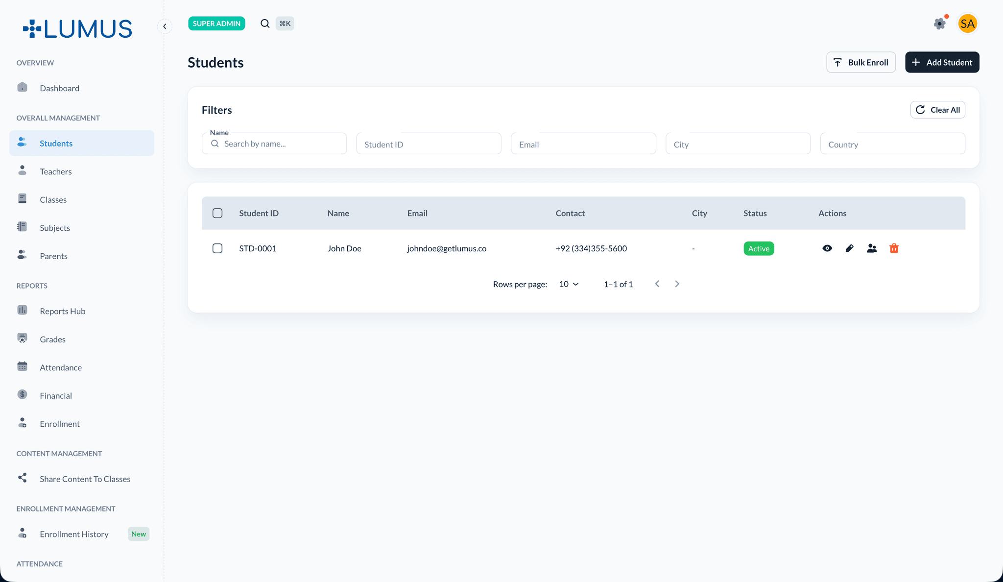 Students overview