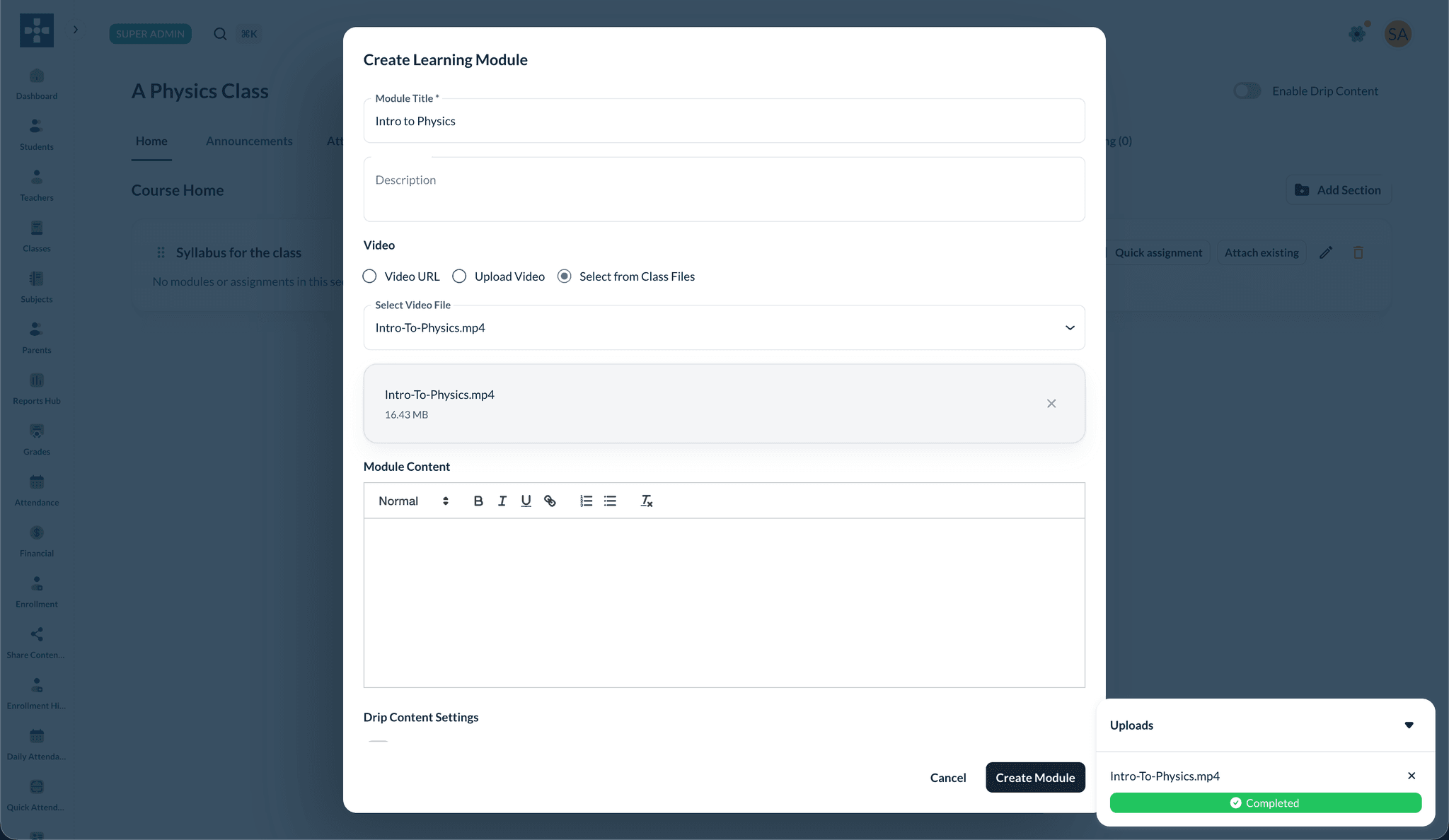 Direct video upload