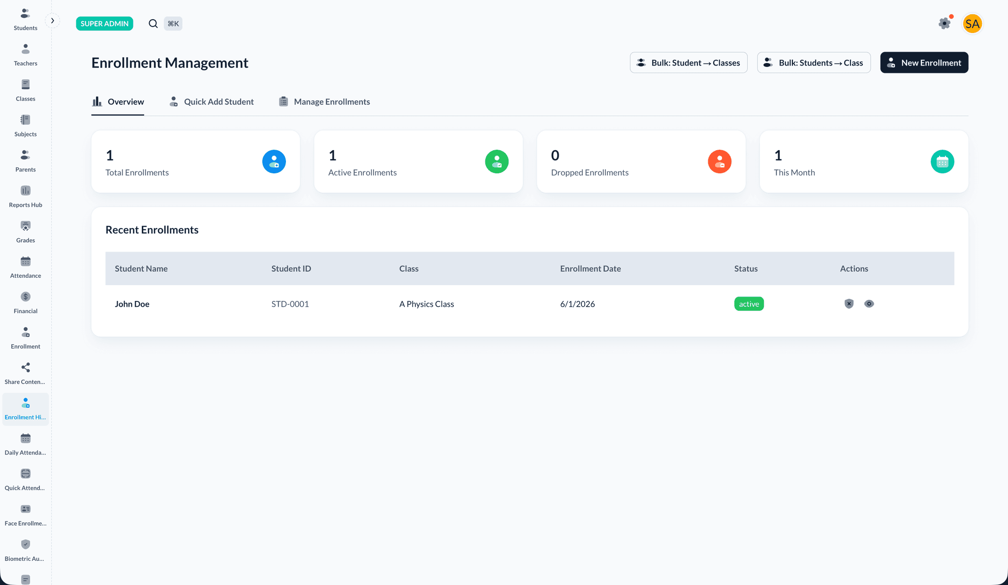 Enrollment Management overview