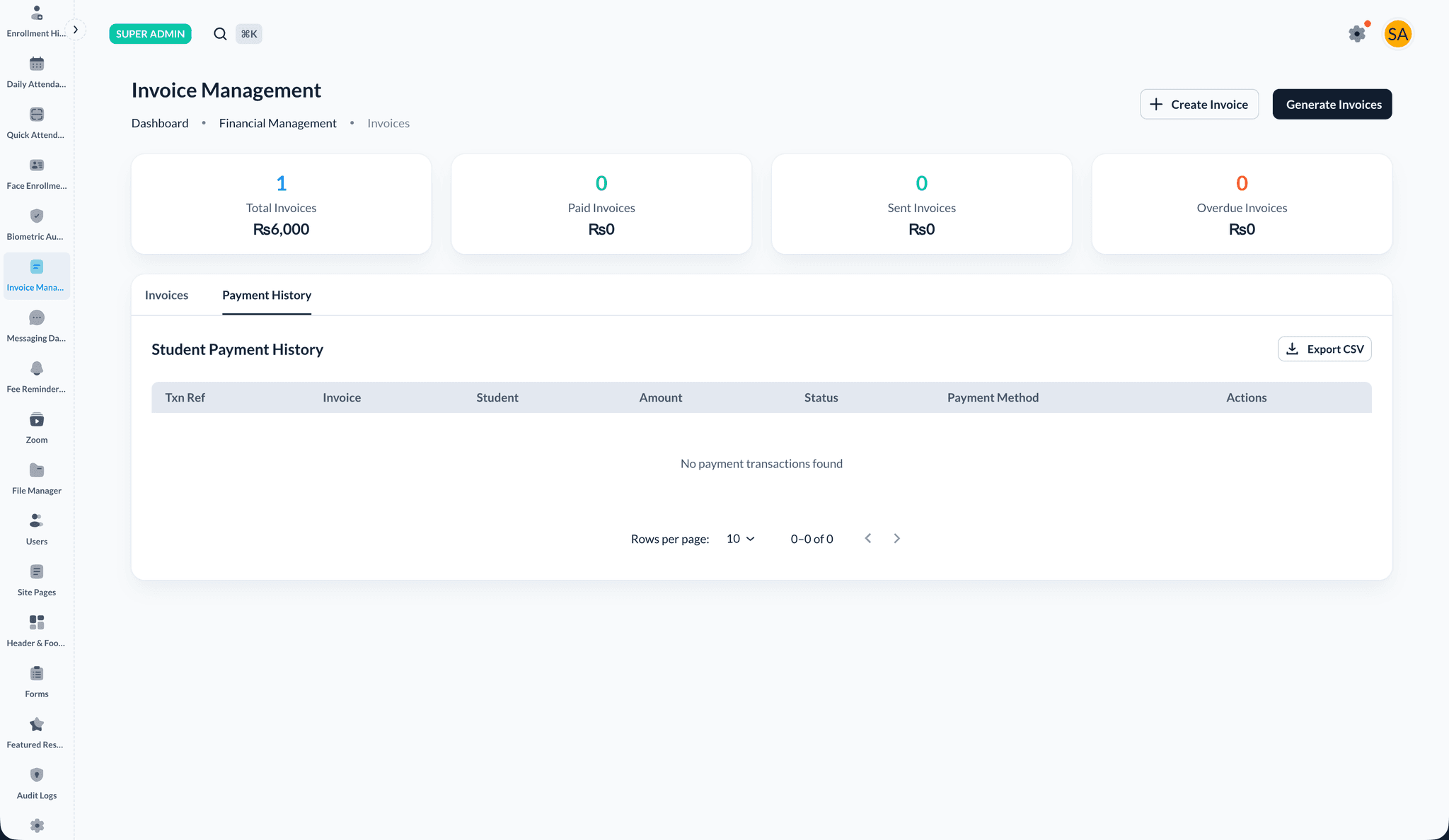 Payment History